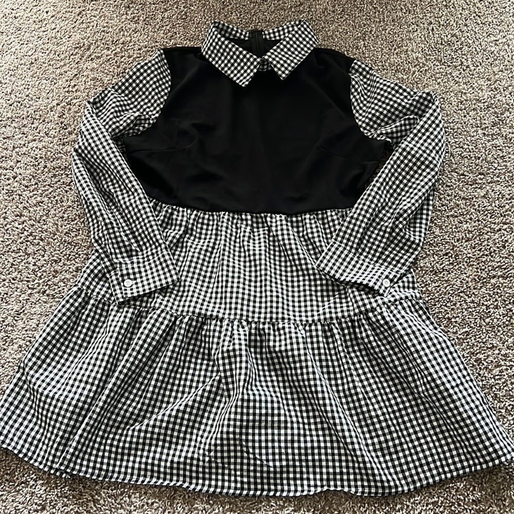 Gingham collared dress